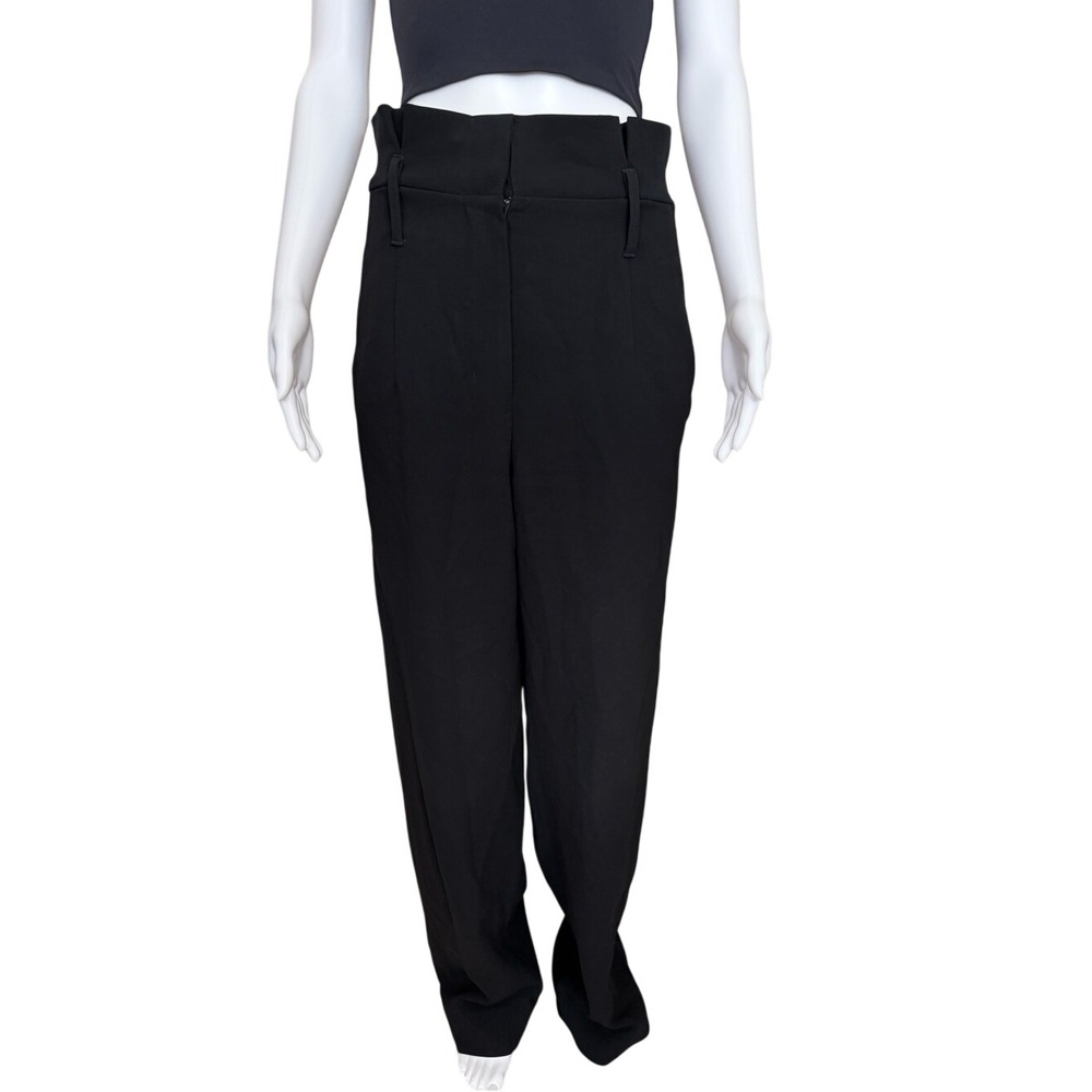 Babaton Black High-Waist Paperbag Waist Wide leg Tailored Pants Size 8